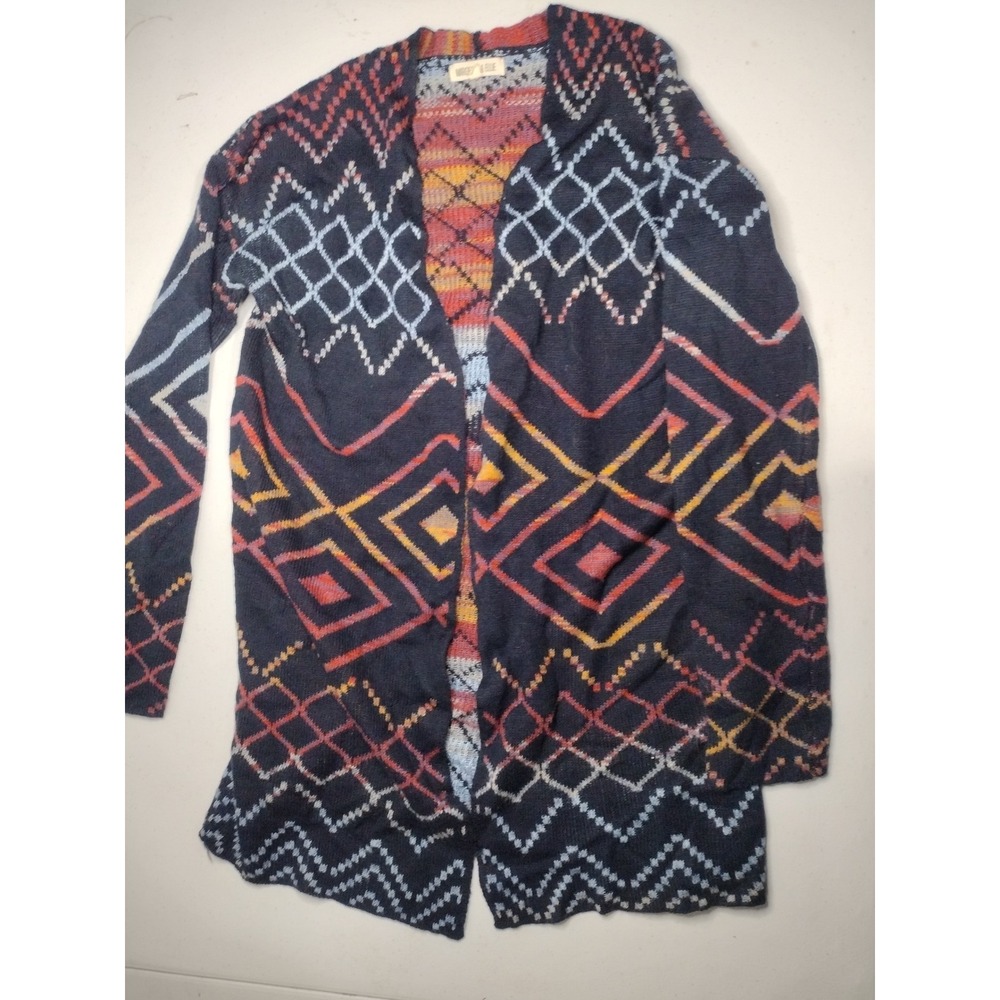 MARGEAUX & ELLIE Boho Geometric Print Open Front Cardigan Sweater Women's Size S